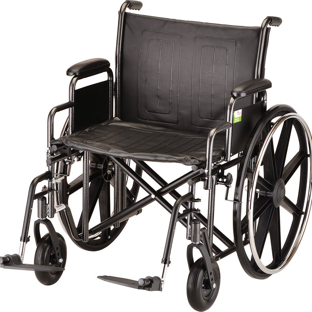 Hammertone Wheelchair - 22" Detachable Arms & Swing Away Footrest - American Homecare Direct