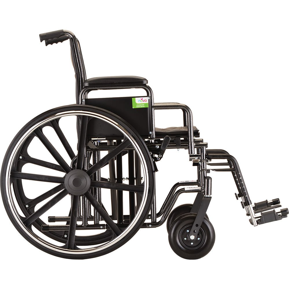 Hammertone Wheelchair - 24" Steel With Detachable Desk Arms & Elevating Legrest - American Homecare Direct