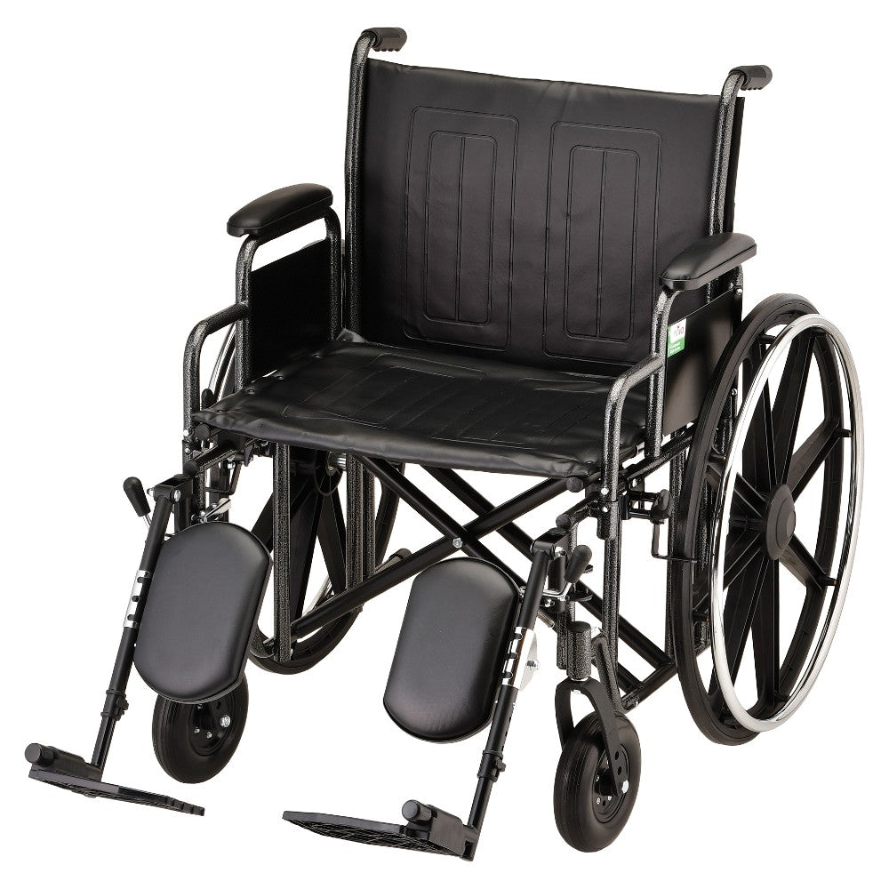 Hammertone Wheelchair - 24" Steel With Detachable Desk Arms & Elevating Legrest - American Homecare Direct