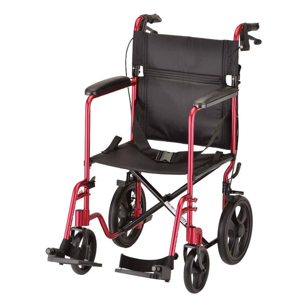 Nova 20" Lightweight Folding Transport Chair with 12" Rear Wheels & Hand Brakes - American Homecare Direct