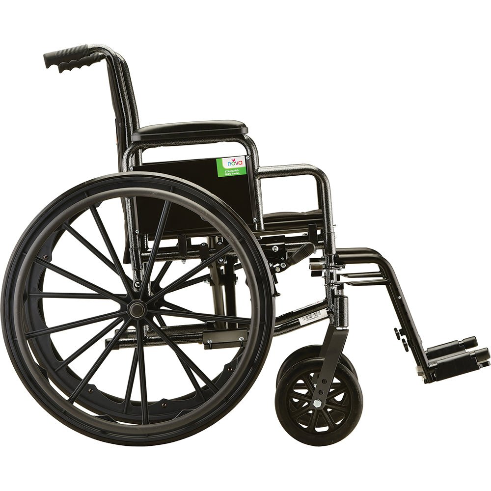Nova Hammertone Wheelchair - 18" With Detachable Arms & Swing Away Footrest - American Homecare Direct