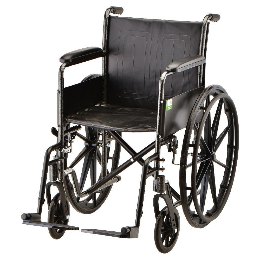 Nova Hammertone Wheelchair - 18" With Fixed Arm & Swing Away Footrest - American Homecare Direct