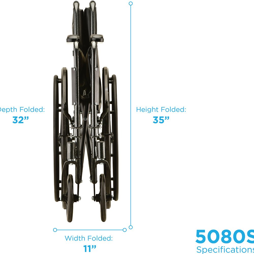 Nova Hammertone Wheelchair - 18" With Fixed Arm & Swing Away Footrest - American Homecare Direct