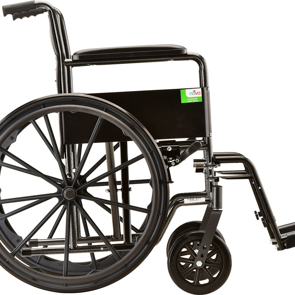Nova Hammertone Wheelchair - 18" With Fixed Arm & Swing Away Footrest - American Homecare Direct