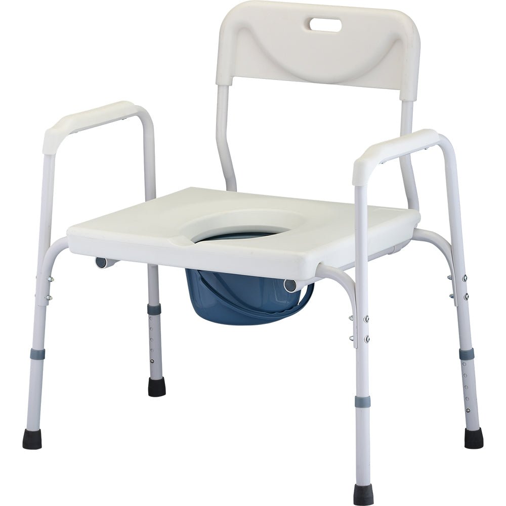Nova Heavy Duty Commode with Back & Extra Wide Seat, 450 lbs Weight Capacity - American Homecare Direct