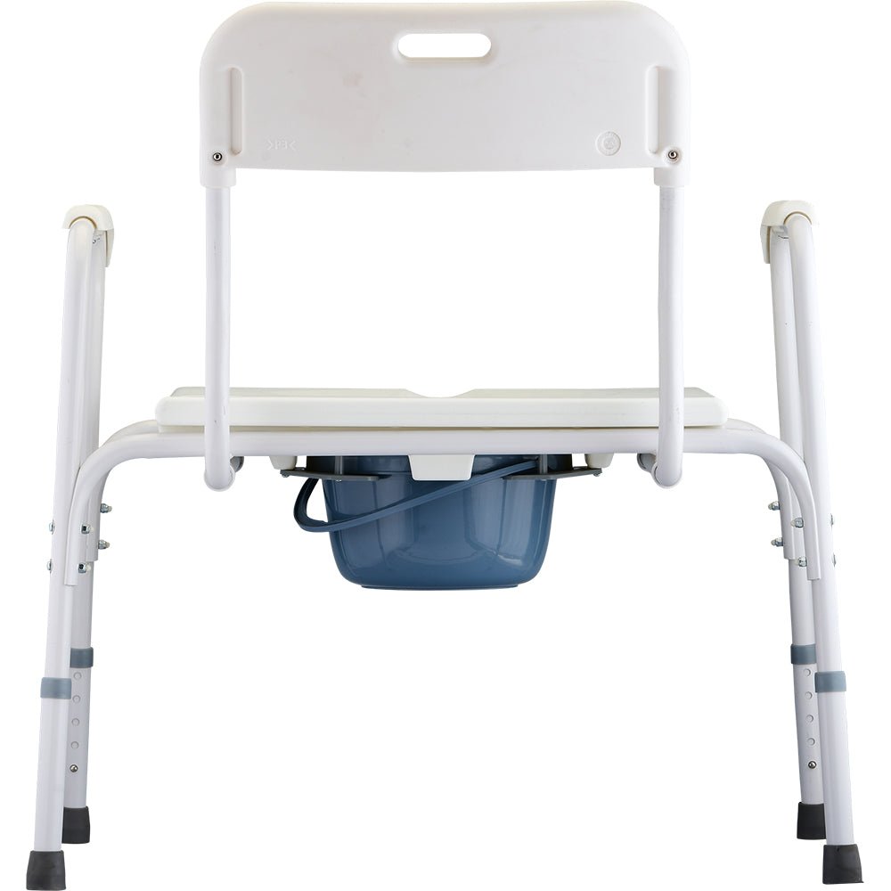 Nova Heavy Duty Commode with Back & Extra Wide Seat, 450 lbs Weight Capacity - American Homecare Direct