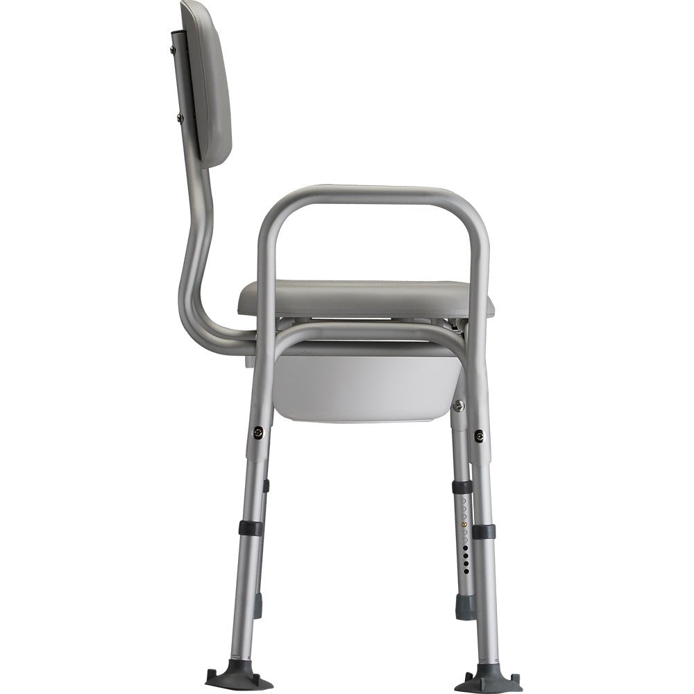 Nova Padded Transfer Bench with Commode with Detachable Back - American Homecare Direct