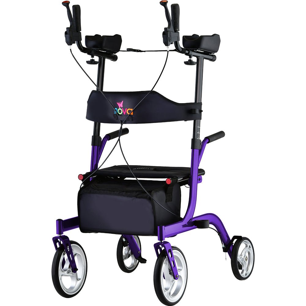 Nova Phoenix Rise UP Rollator Upright Walker with Padded & Contoured Forearm Platform - American Homecare Direct
