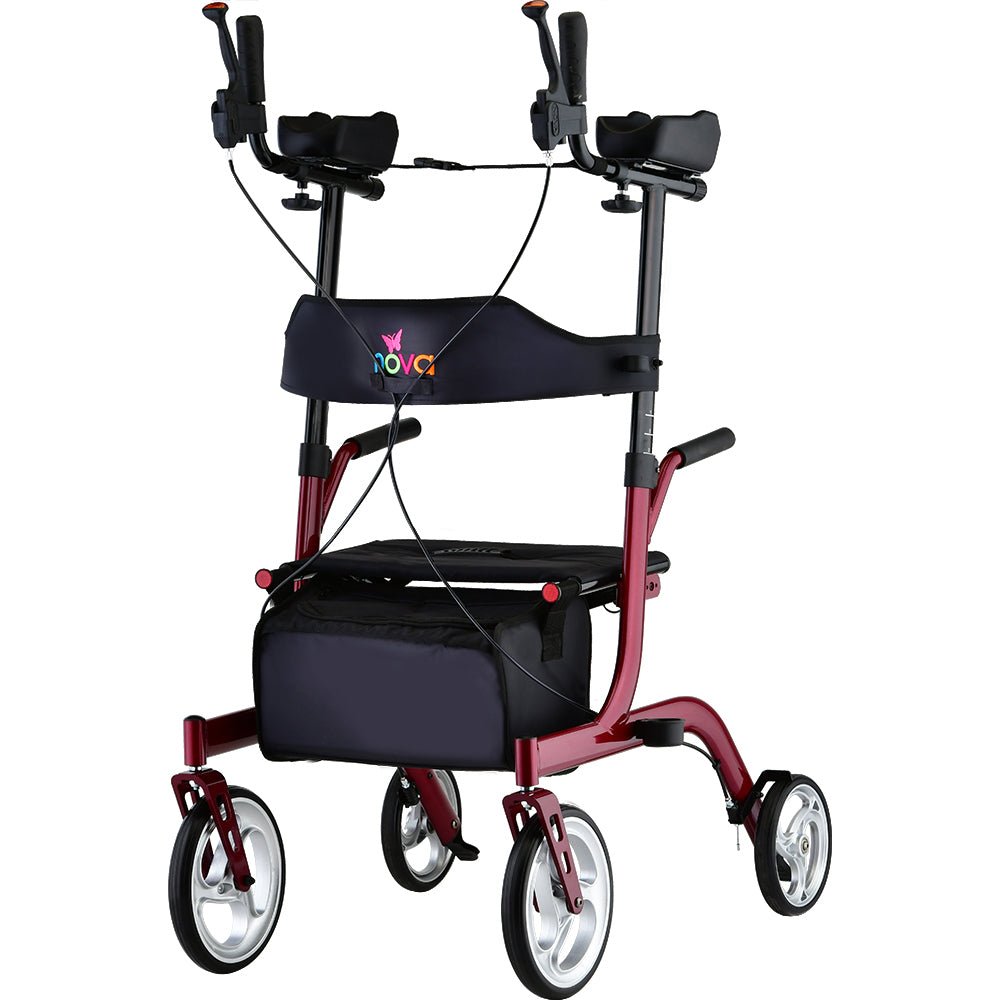 Nova Phoenix Rise UP Rollator Upright Walker with Padded & Contoured Forearm Platform - American Homecare Direct