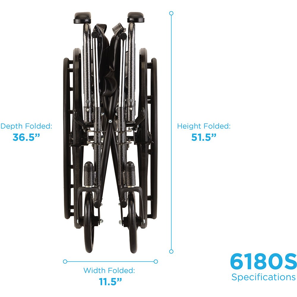 Nova Recliner Wheelchair - 18" With Full Arms & Elevating Leg Rest - American Homecare Direct