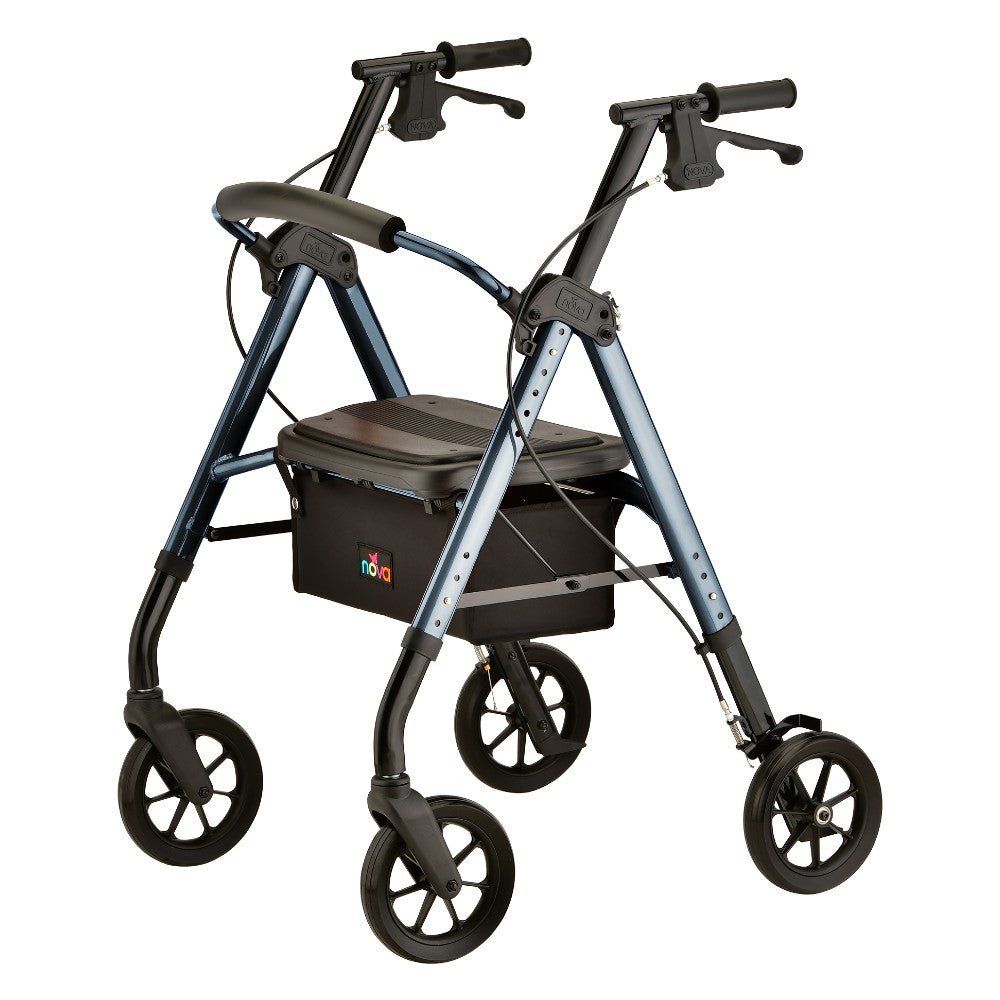 Nova Star 8 Deluxe Seat Heavy Duty Rollator, 450 lb. Weight Capacity - American Homecare Direct