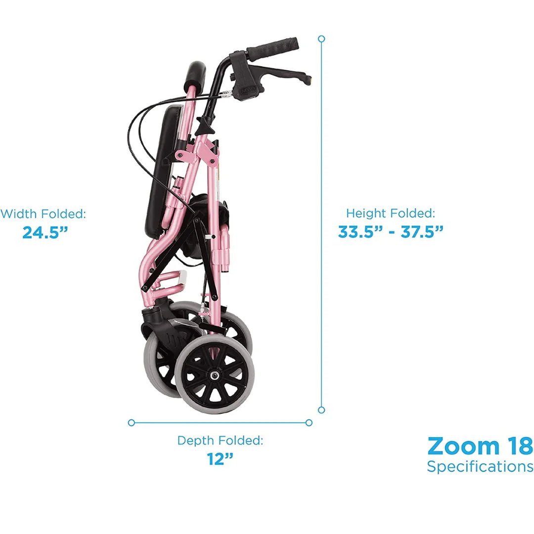 Nova Zoom Rollator Walker with 20" Seat Height - American Homecare Direct