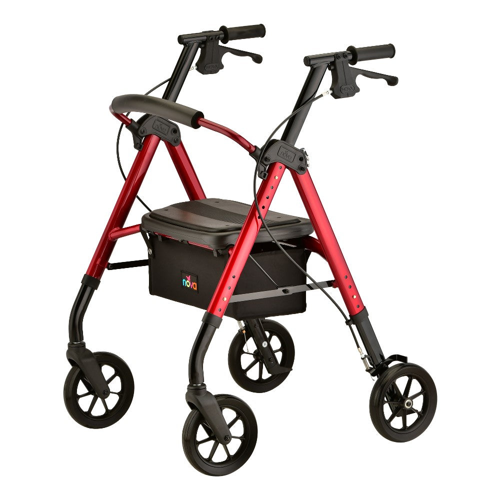 Nova Star 8 Deluxe Seat Heavy Duty Rollator, 450 lb. Weight Capacity