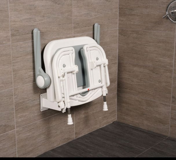 Extra Wide Wall Mount Folding Shower Seat Deluxe - American Homecare Direct