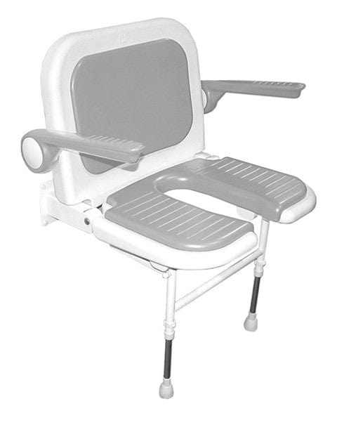 Extra Wide Wall Mount Folding Shower Seat Deluxe - American Homecare Direct