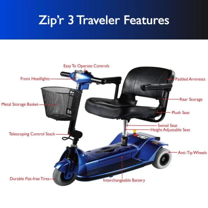 American Homecare Direct  Zip&#39;r 3-Wheel Compact Scooter