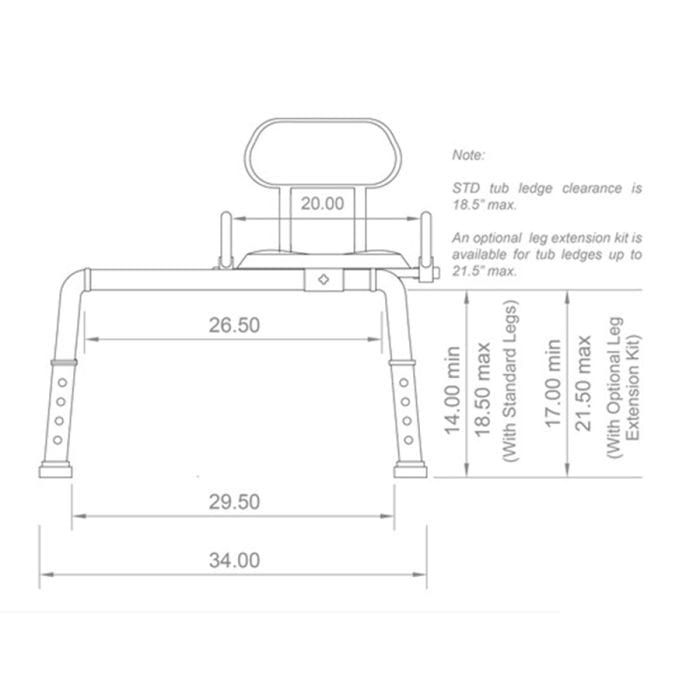 Carousel Sliding Transfer Bench with Swivel Seat - American Homecare Direct