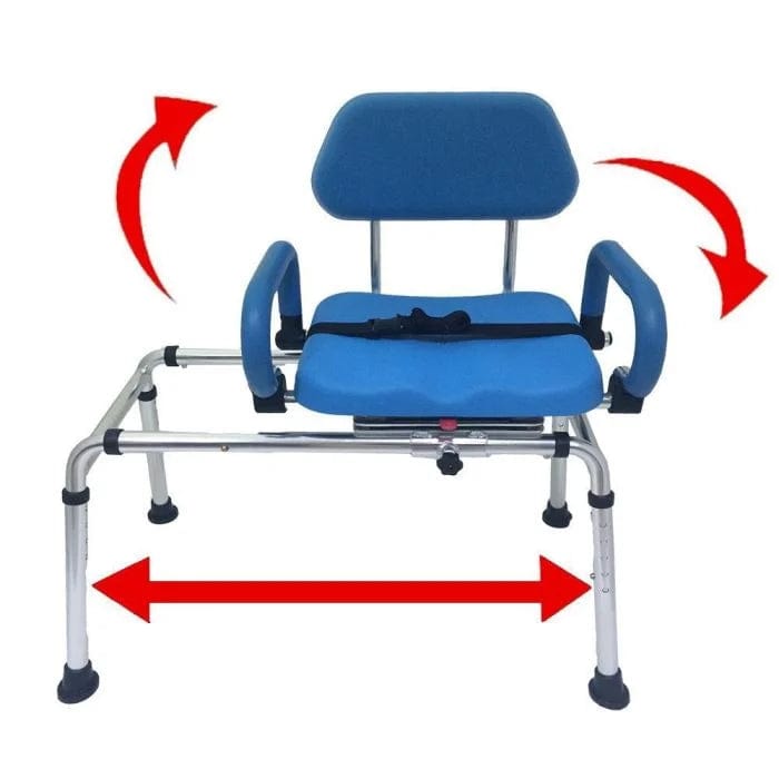 Carousel Sliding Transfer Bench with Swivel Seat - American Homecare Direct