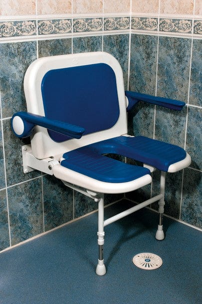 Extra Wide Wall Mount Folding Shower Seat Deluxe - American Homecare Direct