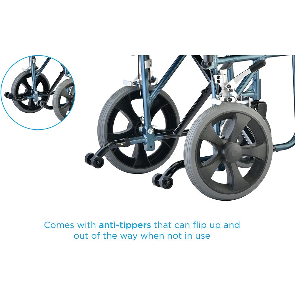 Nova Heavy Duty Bariatric Transport Folding Chairs - Extra Wide 22&quot; Seat - American Homecare Direct