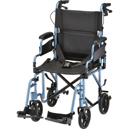 Nova Lightweight Transport Chair Flip Up Arms and Anti - Tippers - American Homecare Direct
