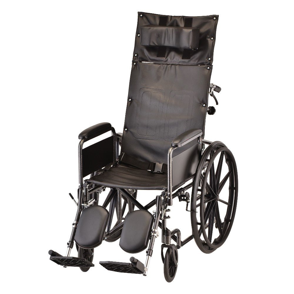 Nova Recliner Wheelchair - 18&quot; With Full Arms &amp; Elevating Leg Rest - American Homecare Direct