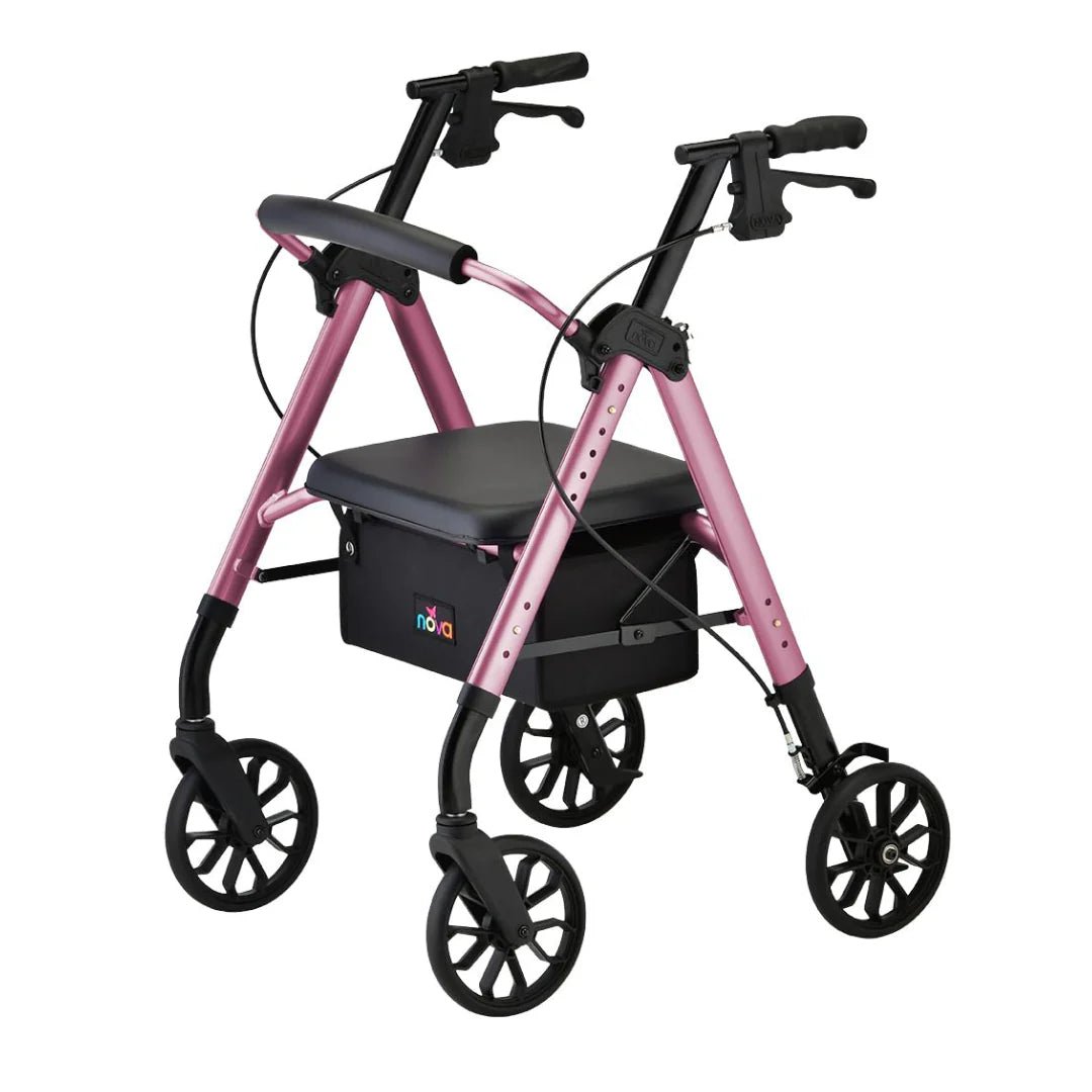 Nova Star 8 Rollator Walker with Perfect Fit Size System, Lightweight &amp; Foldable, Easy to Lift &amp; Carry, Great for Travel, - American Homecare Direct
