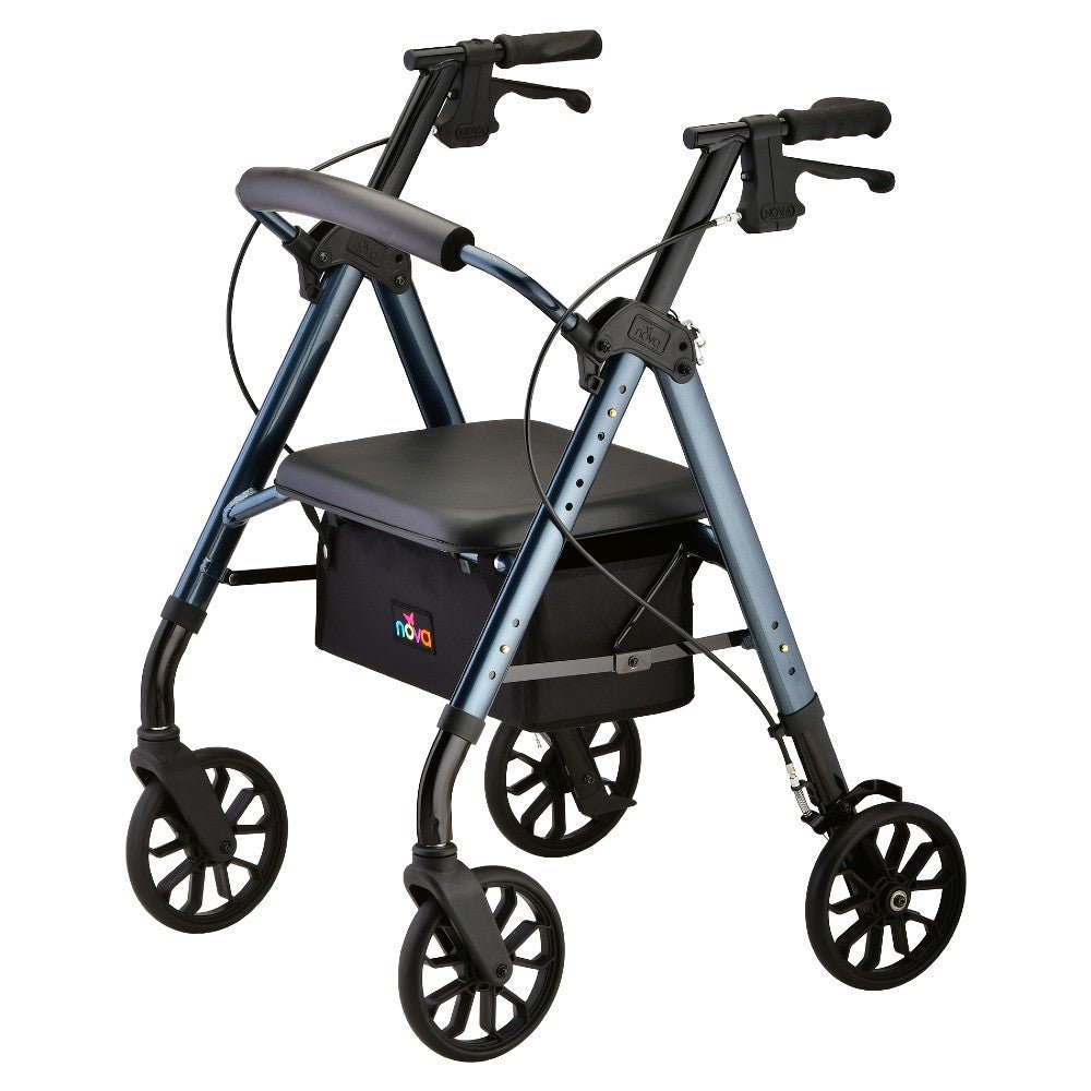 Nova Star 8 Rollator Walker with Perfect Fit Size System, Lightweight &amp; Foldable, Easy to Lift &amp; Carry, Great for Travel, - American Homecare Direct