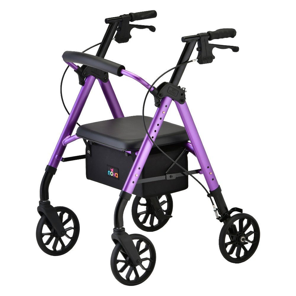 Nova Star 8 Rollator Walker with Perfect Fit Size System, Lightweight &amp; Foldable, Easy to Lift &amp; Carry, Great for Travel, - American Homecare Direct