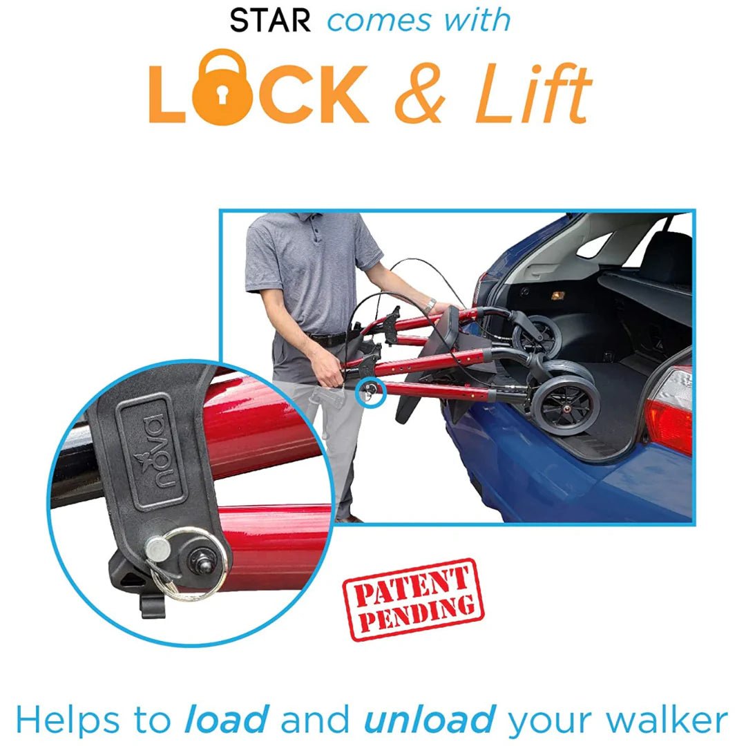 Nova Star Heavy Duty Rollator, 450 lbs. Weight Capacity - American Homecare Direct