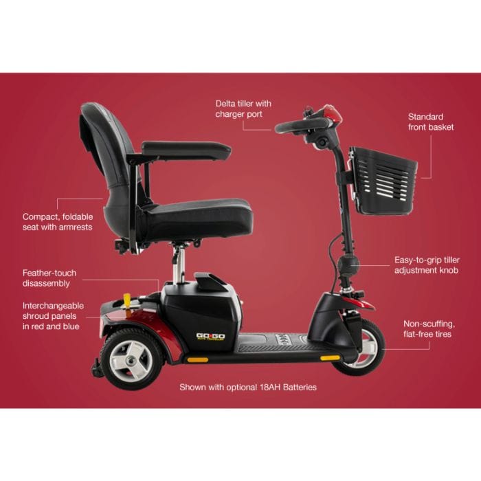 Pride Go - Go Elite Traveller 3 Wheel Scooter - American Homecare Direct