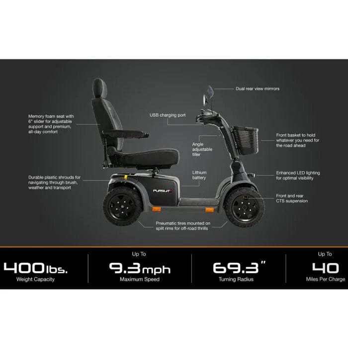 Pride Pursuit 2 4 - Wheel Scooter - American Homecare Direct