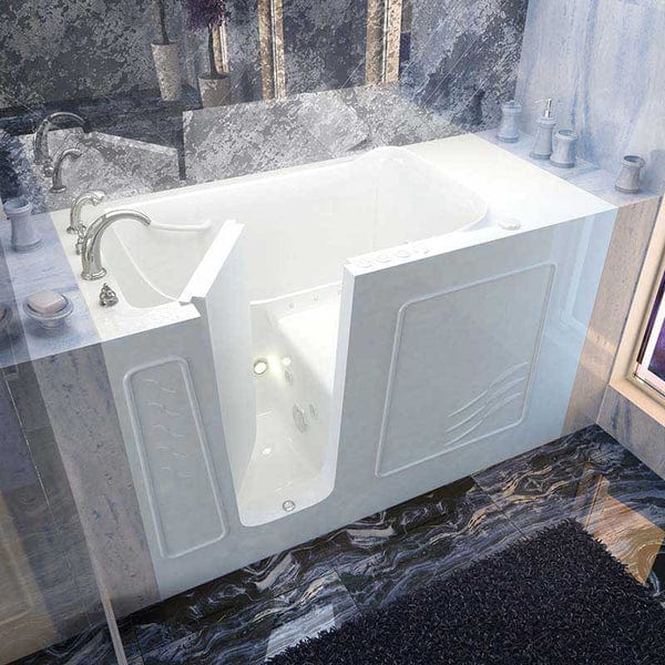 Venzi 30x60 Left Drain White Whirlpool &amp; Air Jetted Walk In Bathtub By Meditub - American Homecare Direct