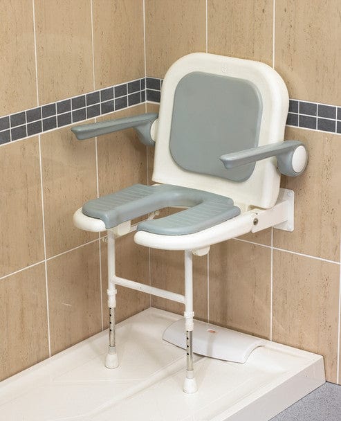 Wall Mount Shower Seat With Hygiene Cut Out - American Homecare Direct